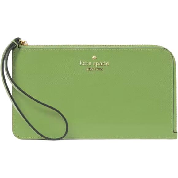 NWT Kate Spade Women's Lucy Medium L-Zip Wristlet - Turtle Green One-size